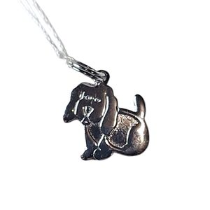 Sterling Silver 925 Dog Puppy Pendant Charm 1.31g .75"